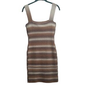Miou Muse Mocha Stripe Sweater Dress‎